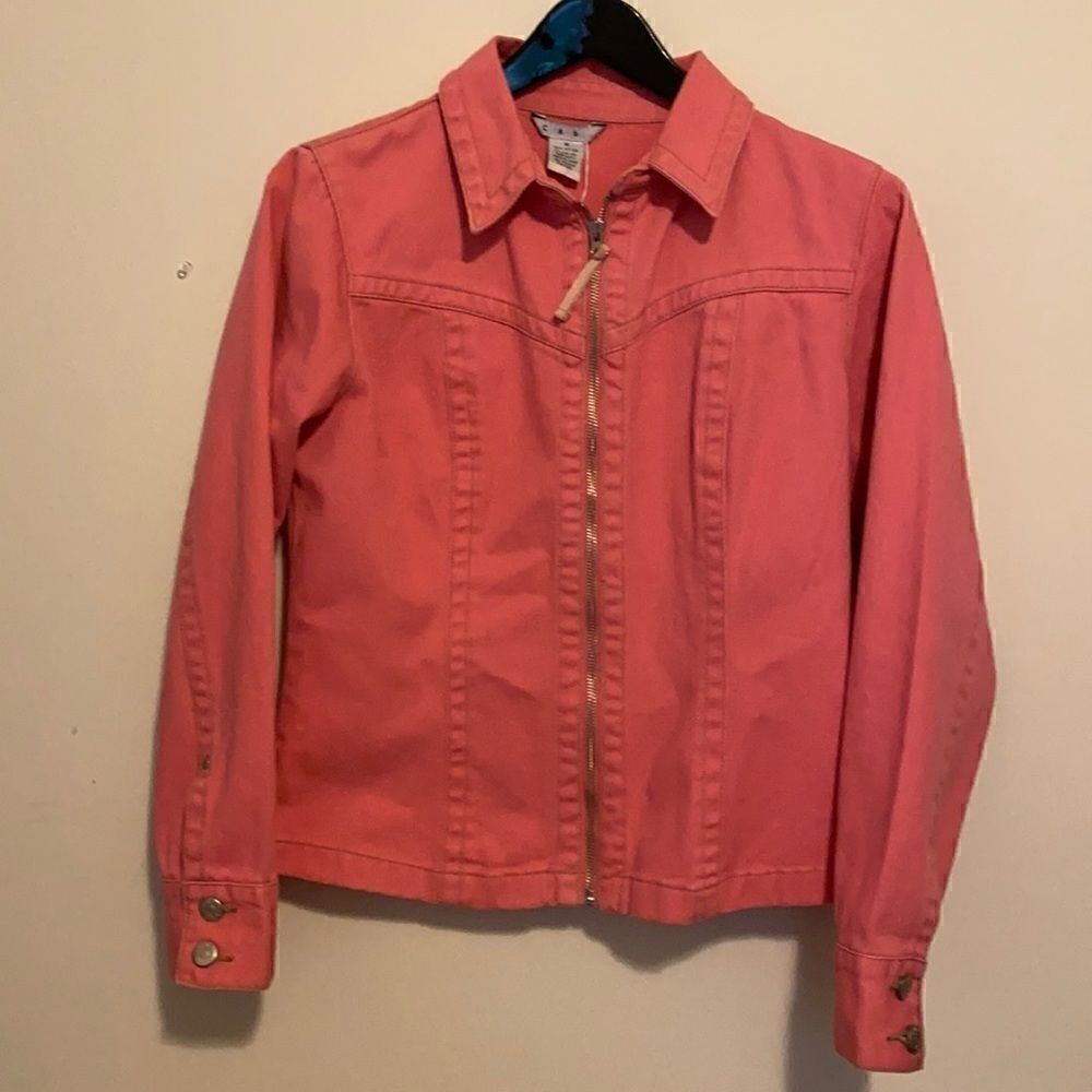 Cabi | Pink Western Zip Jean Jacket #254 | M